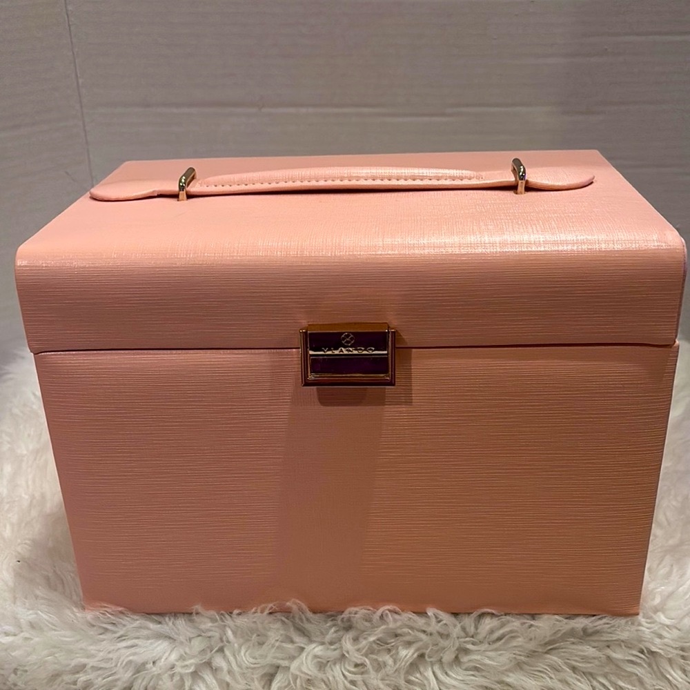 Pink Jewelry Box Expandable with Organizers NWOT
